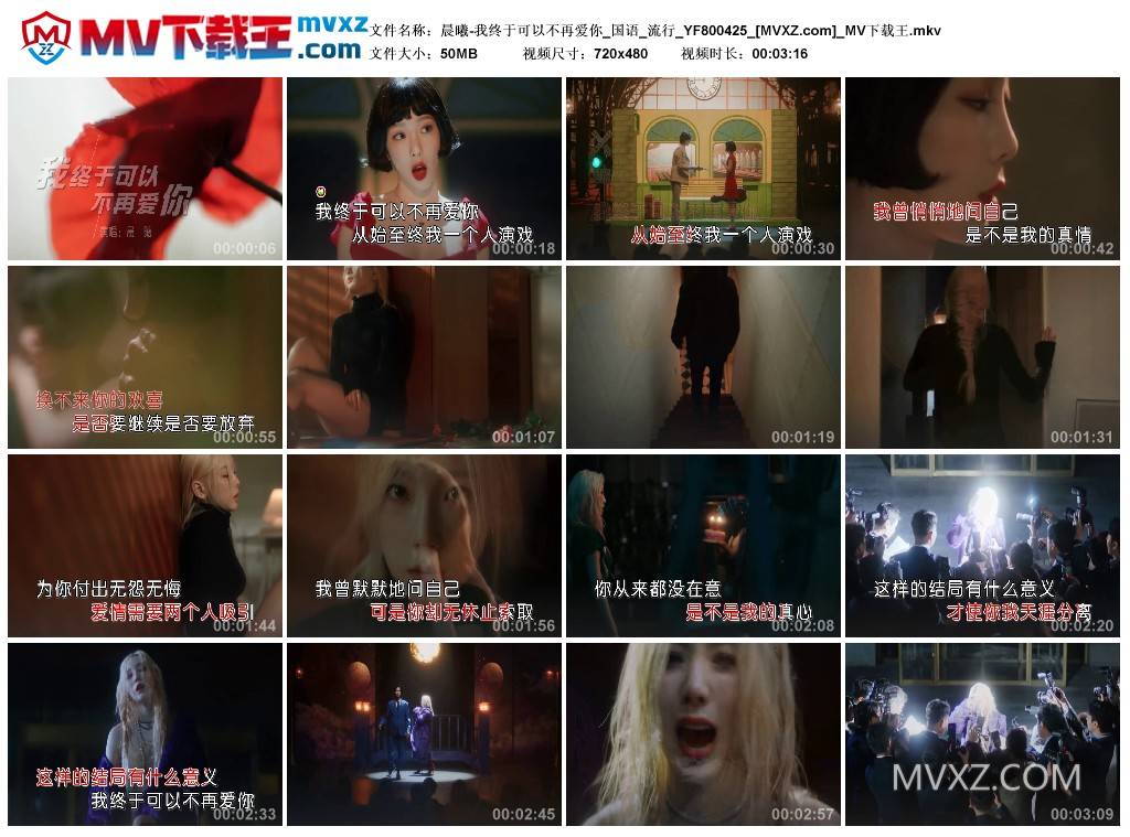 晨曦-我终于可以不再爱你_国语_流行_YF800425